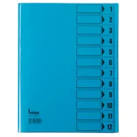 Bene Ordnungsmappe - 84800BL, 1-12, intensivblau, Din A4, 12 Fächer 9003267700103 Bene
