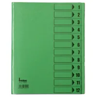 Bene Ordnungsmappe - 84800GN, 1-12, intensivgrün, Din A4, 12 Fächer 9003267700400 Bene