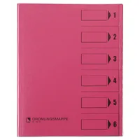 Bene Ordnungsmappe 83600RS, 1-6, rosa, A4, 6 Fächer 9003261583306 Bene