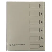 Bene Ordnungsmappe - 83600GR, 1-6, grau, Din A4, 6 Fächer 9003261580503 Bene