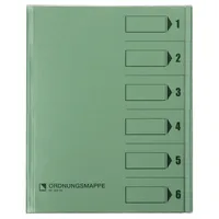 Bene Ordnungsmappe 83600GN, 1-6, grün, A4, 6 Fächer 9003261580404 Bene