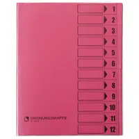 Bene Ordnungsmappe 83800RS, 1-12, rosa, A4, 12 Fächer 9003261593305 Bene