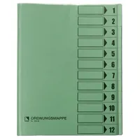 Bene Ordnungsmappe 83800GN, 1-12, grün, A4, 12 Fächer 9003261590403 Bene