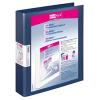 Veloflex Präsentationsringbuch VELODUR® 4147150, A4 2 Ringe 30mm Ring-Ø Pappe/PP-Folie, 2 Außentaschen, blau 4000225414756 Veloflex