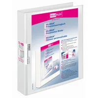Veloflex Präsentationsringbuch VELODUR® 4148190, A4 4 Ringe 30mm Ring-Ø Pappe/PP-Folie, 2 Außentaschen, weiß 4000225004612 Veloflex