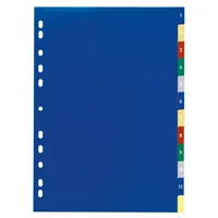Durable Kunststoffregister mit farbigen Taben 675027, 1 bis 12, A4, 120µm, farbige Taben, 12-teilig 4005546600277 Durable