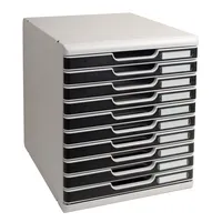 Exacompta Schubladenbox Modulo 302014D lichtgrau/schwarz 10 Schubladen geschlossen 9002493023987 Exacompta