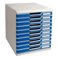Exacompta Schubladenbox Modulo 302003D lichtgrau/blau 10 Schubladen geschlossen 9002493023949 Exacompta
