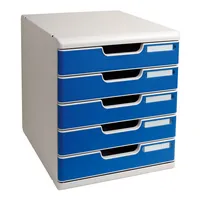 Exacompta Schubladenbox Modulo 301003D llichtgrau/blau 5 Schubladen geschlossen 9002493023895 Exacompta