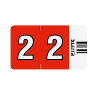 Leitz 6602 Ziffernsignale Orgacolor Ziffer 2 rot 23x30mm 4002432313792 Leitz 100 Stück