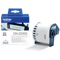 Brother Etiketten DK-22205 62 mm x 30,48 m weiß auf Rolle 4977766628198 Brother 30 Meter