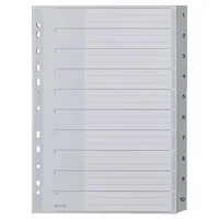 AKTION: LEITZ Ordnerregister 1280 DIN A4 Vollformat, Überbreite 1-10 grau 10-teilig, 1 Satz mit Prämie nach Registrierung