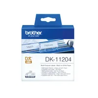 Brother DK-11204 Etiketten Rolle 54 x 17mm Papier Weiß 400 St. Permanent DK11204 Adress-Etiketten Schwarz,weiß