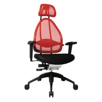 Topstar Bürostuhl Open Art, schwarz/rot / schwarz, mit Armlehnen, bis 110kg, mit Kopfstütze 4014296077857 Topstar