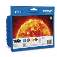 Brother Druckerpatrone LC980VALBPDR (kompatibel zu Brother LC-980), schwarz/cyan/magenta/gelb, ca. 1x 300, 3x 260 Seiten 5014047561023 B 4 Stück