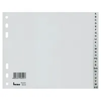 Bene Kunststoffregister 93200, A bis Z, A4 halbe Höhe, 120µm, graue Taben, 24-teilig 9003261280007 Bene