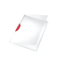 Leitz Klemmhefter ColorClip Magic 41750025, A4 transparent/rot, für ca. 30 Blatt, Polypropylen (PP) 80g 4002432341269 Leitz