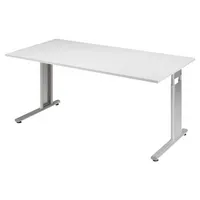 Geramöbel Schreibtisch Flex, manuell höhenverstellbar, 68-82cm (H), 160x80cm (BxT), rechteckig, grau / silber 4038933159812 Geramöbel