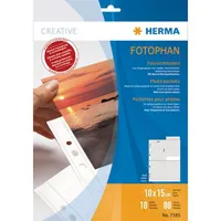 Herma Prospekthüllen Fotophan 7585, A4 klar glatt, oben offen 4008705075855 Herma 10 Stück