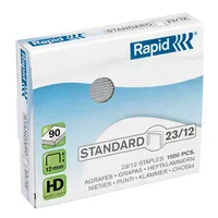 Rapid Heftklammern Standard 23/12, 24869400, Stahldraht verzinkt, Heftleistung 90 Blatt max. 7313468694005 Rapid 1000 Stück