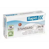 Rapid Heftklammern Standard 24/6, 24855700, Stahldraht verkupfert, Heftleistung 2-20 Blatt max. 7313468557003 Rapid 1000 Stück