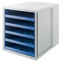 HAN Schubladenbox Schrank-Set Karma 14018-16 grau/blau 5 Schubladen offen 4012473140806 HAN