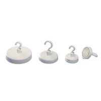 Magnetoplan Haftmagnet 52625, Rund mit Haken, 25mm Ø, weiß, 4000g 4013695024509 Magnetoplan