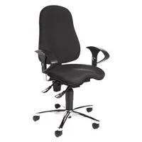 Topstar Bürostuhl Sitness 10, schwarz / silber, mit Armlehnen, bis 110kg, ohne Kopfstütze 4014296541280 Topstar
