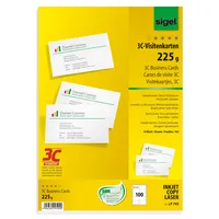 SIGEL Visitenkarte 225 g/m² ohne abgerundete Ecken 100 St./Pack.