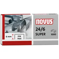Novus Heftklammern SUPER 24/6, 040-0026, Stahldraht verzinkt, Heftleistung 30 Blatt max. 4009729003688 Novus 1000 Stück