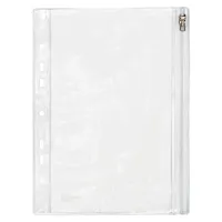 FolderSys Gleitverschlusstasche PVC mit Abheftlochung 190/213x305mm transparent 4250037413335 FolderSys