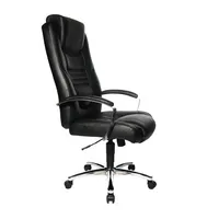 Topstar Bürodrehstuhl Soft Lux, schwarz / silber, mit Armlehnen, bis 110kg, eingearbeitetem Kopfpolster 4014296025087 Topstar
