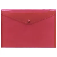 FolderSys Dokumententasche 40111-84, A4, transparent rot, Polypropylen (PP), Druckknopfverschluss 4250037417142 FolderSys 10 Stück