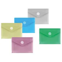 FolderSys Dokumententasche 40117-94, A7 quer, transparent blau/grün/rot/gelb und farblos, Polypropylen (PP), Klettverschluss 4250037421941 10 Stück