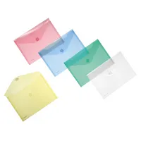 FolderSys Dokumententasche 40102-94, A5 quer, transparent blau/grün/rot/gelb und farblos, Polypropylen (PP), Klettverschluss 4250037416046 10 Stück