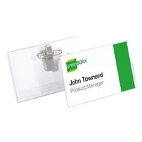 Durable Namensschilder mit Kombiklemme transparent 90x54mm 4005546810126 Durable 50 Stück