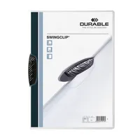 Durable Klemmhefter SWINGCLIP 30 226001, A4 transparent/schwarz, für ca. 30 Blatt, Polypropylen (PP) 80g 4005546205182 Durable