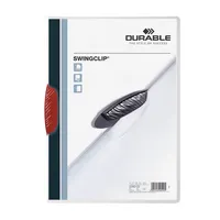 Durable Klemmhefter SWINGCLIP 30 226003, A4 transparent/rot, für ca. 30 Blatt, Polypropylen (PP) 80g 4005546205205 Durable