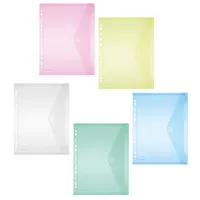 FolderSys Dokumententasche 40106-94, A4, transparent blau/grün/rot/gelb und farblos, Polypropylen (PP), Klettverschluss 4250037421378 Fold 10 Stück