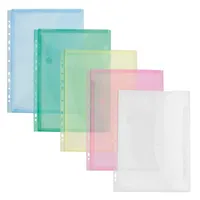 FolderSys Dokumententasche 40109-94, A4 hoch, transparent 2 x farblos/blau/grün/gelb/rot, Polypropylen (PP), Klettverschluss 4250037420869 10 Stück