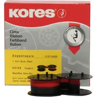 Kores - tintengetränktes Farbband aus Seide für Taschenrechner, Schwarz/Rot, Modell kompatibel mit Canon, Olympia
