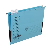 Elba Hängetasche chic A4 230g/qm Karton mit Leinenfröschen blau VE=5 S