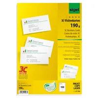 SIGEL Visitenkarte 190 g/m² ohne abgerundete Ecken 100 St./Pack.