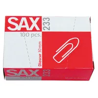 Sax Büroklammern 1-233-00, 30mm, Metall verzinkt silber 9002219040359 SAX 1-233-00 100 Stück