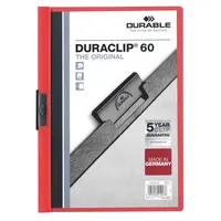 Durable Klemmhefter DURACLIP 60 220903, A4 rot, für ca. 60 Blatt, Polyvinylchlorid (PVC) 80g 4005546210476 Durable