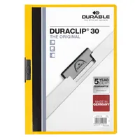 Durable Klemmhefter DURACLIP 30 220004, A4 gelb, für ca. 30 Blatt, Polyvinylchlorid (PVC) 80g 4005546210315 Durable