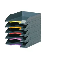Durable Briefablage VARICOLOR 770557, A4 / C4, anthrazit/farbig, Polystyrol stapelbar 4005546701950 Durable 5 Stück