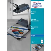 AVERY Zweckform Inkjetfolie 2502, A4, für Inkjetdrucker, 0,11mm, Overhead-Folie, transparent klar 4004182025024 AVERY Zweckform 50 Stück