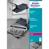 AVERY Zweckform Kopierfolie 3552, A4, für Laserdrucker, Kopierer, 0,1mm, Overhead-Folie, transparent klar 4004182035528 AVERY Zweckform 100 Stück