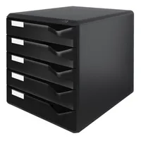 AKTION: LEITZ Schubladenbox Post-Set  schwarz 52930095, DIN A4 mit 5 Schubladen, 1 St. mit Prämie nach Registrierung